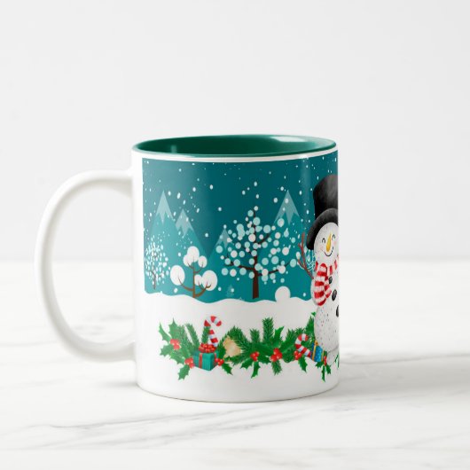 Vrolijke Kerst Initiaal Letter Monogram Mok (Links)