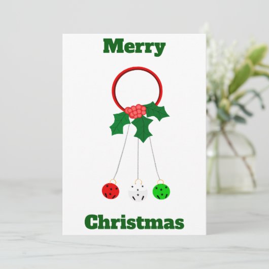 Vrolijke kerst Jingle Bells Kaart (Staand voorkant)