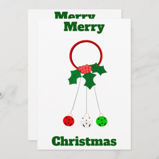 Vrolijke kerst Jingle Bells Kaart (Voorkant / Achterkant)