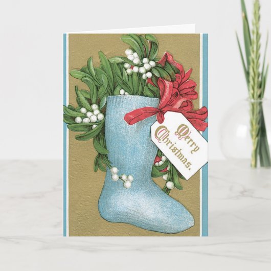 vrolijke kerst Kaart - Christmas Stocking (Voorkant)