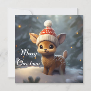 Vrolijke kerst Kaart met Schattige Baby rendieren