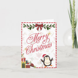 Vrolijke kerst Kaart - Schattigee pinguïn