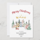 Vrolijke kerst Kaart | Sneeuw Winter House Scene (Voorkant)