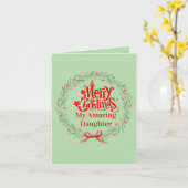 Vrolijke kerst Kaart voor dochter (Gele Bloem)