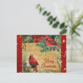 vrolijke kerst kardinale muziek briefkaart (Staand voorkant)