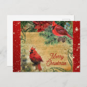 vrolijke kerst kardinale muziek briefkaart (Voorkant / Achterkant)