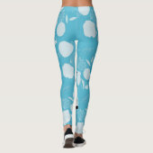 vrolijke kerst, kerst, pinguïn, bloemen, blauw, leggings (Achterkant)