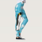 vrolijke kerst, kerst, pinguïn, bloemen, blauw, leggings (Rechts)