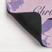 vrolijke kerst , kerst , vogel , bloemen , natuur  muismat (Hoek)