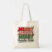 Vrolijke kerst kinderverpleegkundige tote bag (Achterkant)