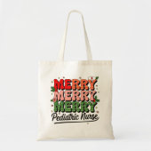 Vrolijke kerst kinderverpleegkundige tote bag (Voorkant)