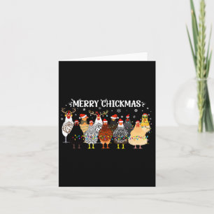 Vrolijke Kerst Kip Boer Santa Hat Xmas Light Kaart