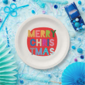 Vrolijke kerst-kleurrijke vakantie partij benodigd papieren bordje (Feest)