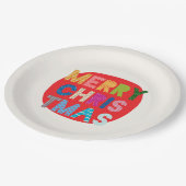 Vrolijke kerst-kleurrijke vakantie partij benodigd papieren bordje (Gekanteld)