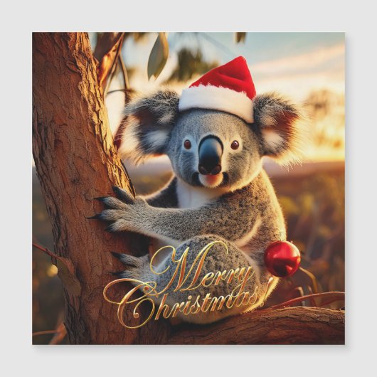 Vrolijke Kerst Koala zit in Gumtree (Voorkant)