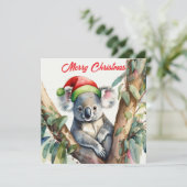 Vrolijke Kerst Koala zit in Gumtree Feestdagenkaart (Staand voorkant)