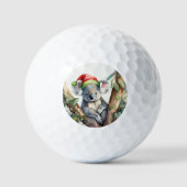Vrolijke Kerst Koala zit in Gumtree Golfballen (Voorkant)