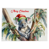Vrolijke Kerst Koala zit in Gumtree Groot Cadeauzakje (Achterkant)