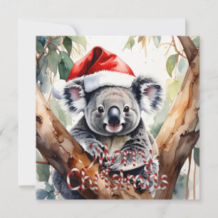 Vrolijke Kerst Koala zit in Gumtree Kaart