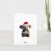 Vrolijke Kerst Koala zit in Gumtree Kaart (Achterkant)