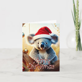 Vrolijke Kerst Koala zit in Gumtree Kaart