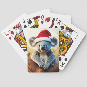 Vrolijke Kerst Koala zit in Gumtree Pokerkaarten