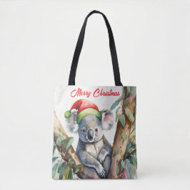 Vrolijke Kerst Koala zit in Gumtree Tote Bag