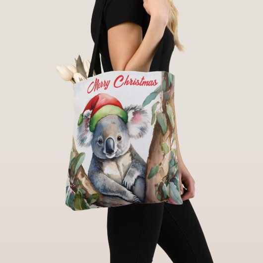 Vrolijke Kerst Koala zit in Gumtree Tote Bag (Dichtbij)