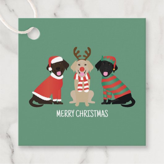 Vrolijke Kerst Labrador Retriever Honden Bedankjes Labels (Voorkant)