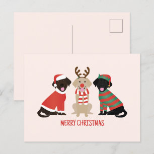 Vrolijke Kerst Labrador Retriever Honden Briefkaart