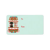 Vrolijke Kerst Labrador Retriever Honden Etiket (Voorkant)