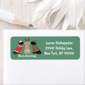 Vrolijke Kerst Labrador Retriever Honden Etiket (Insitu)