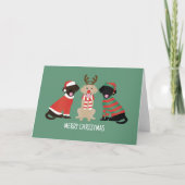 Vrolijke Kerst Labrador Retriever Honden Feestdagen Kaart (Voorkant)
