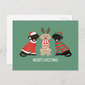 Vrolijke Kerst Labrador Retriever Honden Feestdagenkaart (Voorkant / Achterkant)