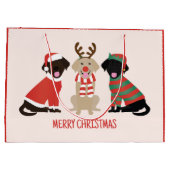 Vrolijke Kerst Labrador Retriever Honden Groot Cadeauzakje (Achterkant)