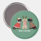 Vrolijke Kerst Labrador Retriever Honden Magneet (Voorkant / Achterkant)