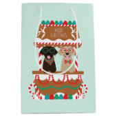 Vrolijke Kerst Labrador Retriever Honden Medium Cadeauzakje (Voorkant)