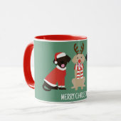 Vrolijke Kerst Labrador Retriever Honden Mok (Voorkant links)