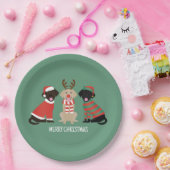 Vrolijke Kerst Labrador Retriever Honden Papieren Bordje (Feest)