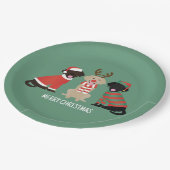 Vrolijke Kerst Labrador Retriever Honden Papieren Bordje (Gekanteld)