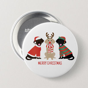 Vrolijke Kerst Labrador Retriever Honden Ronde Button 7,6 Cm