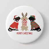 Vrolijke Kerst Labrador Retriever Honden Ronde Button 7,6 Cm (Voorkant)