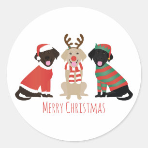 Vrolijke Kerst Labrador Retriever Honden Ronde Sticker