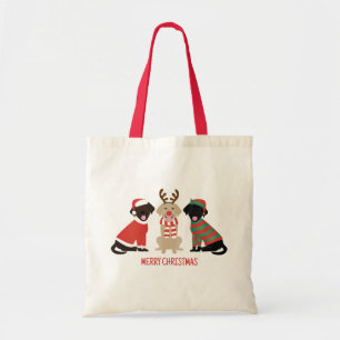 Vrolijke Kerst Labrador Retriever Honden Tote Bag