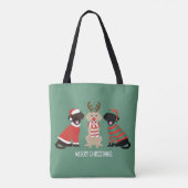 Vrolijke Kerst Labrador Retriever Honden Tote Bag (Achterkant)