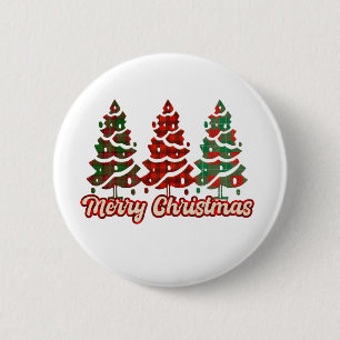 Vrolijke kerst luipaardboom ronde button 5,7 cm