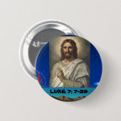 vrolijke kerst, LUKE 7: 7-29 Ronde Button 5,7 Cm (Voorkant /achterkant)