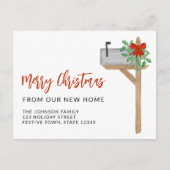 Vrolijke kerst mailbox verhuizen aankondigingskaart (Voorkant)