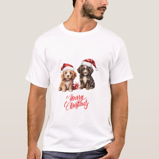Vrolijke kerst Mannen en vrouw T-shirt (Voorkant)