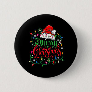 Vrolijke kerst Matching Family Santa Hat Lights X Ronde Button 5,7 Cm